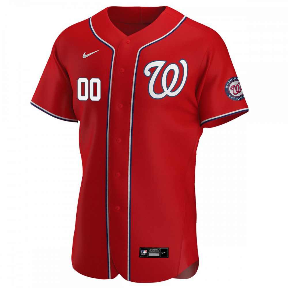 Washington Nationals Alternate Authentic Custom Patch Jersey - Scarlet-Pro Kit Vault | Brand New 26/27 Sports Jerseys